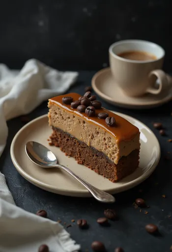 Kávés karamelltorta krémes karamellel