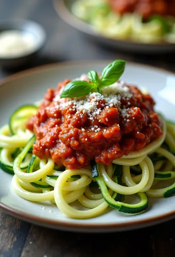 Cukkini spagetti bolognai raguval