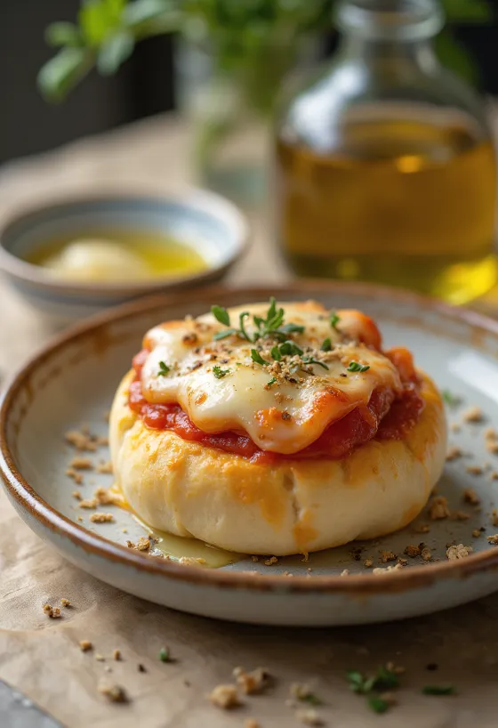 Pizzás bao bun tálalva