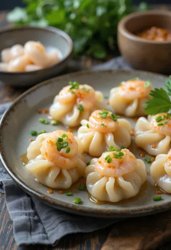 Vietnámi bánh bột lọc áttetsző tésztával tálalva