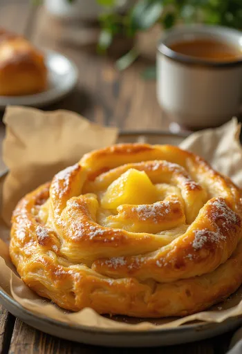 Ananászos burek tálalva