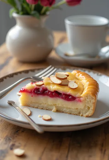 Gluténmentes Bakewell tart, mandulás töltelékkel és málna lekvárral