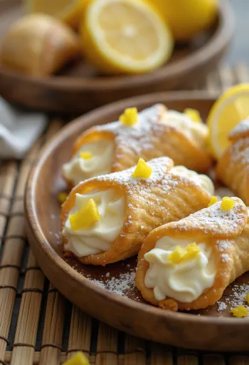 Citromos cannoli tálalva