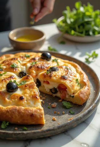 Feta sajtos calzone aranybarnára sütve