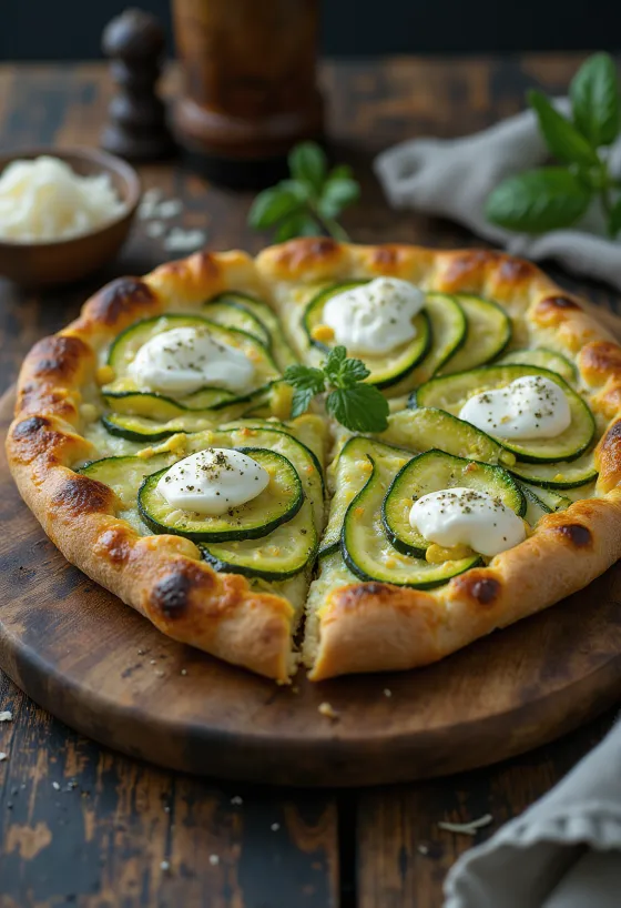 Pizza al Zucchini friss cukkinivel és sajttal
