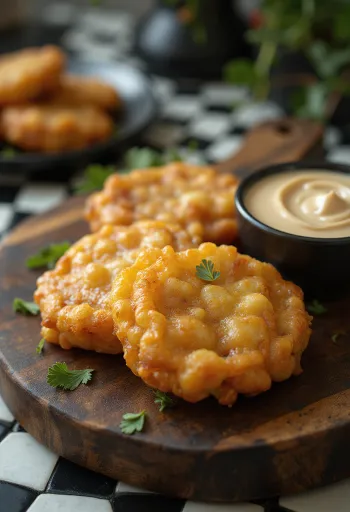 Frissen készült Sabudana Vada, ropogós és fűszeres tapioca golyókkal