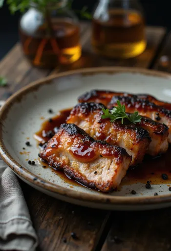 BBQ grillezett császárszalonna tálalva