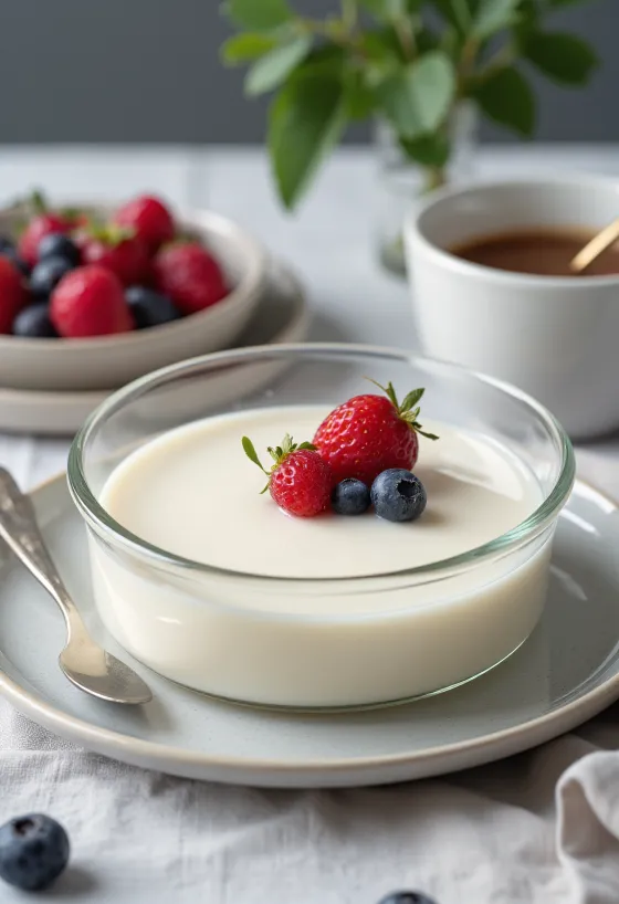 Cukormentes panna cotta tálalva