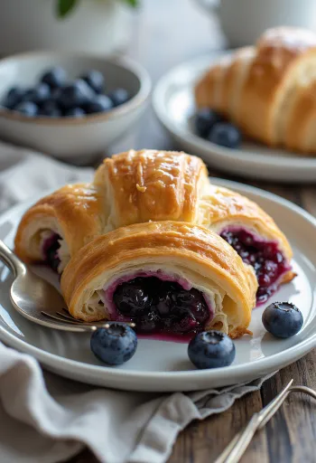 Frissen sült finn áfonyás croissant