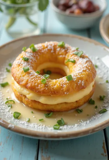 Knoephla Soup Doughnut frissen tálalva