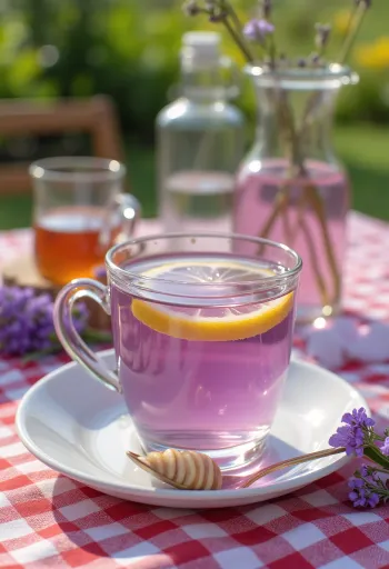 Levendula tea frissen tálalva