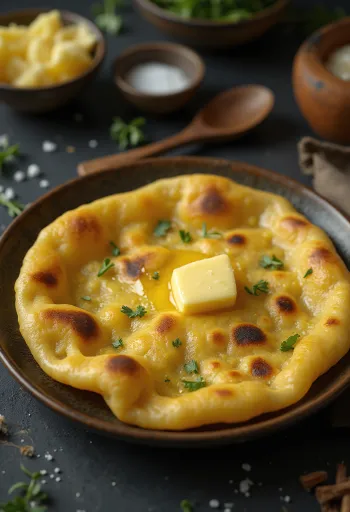 Makki ki roti vajjal, indiai étel tálalva