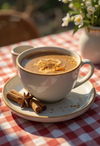 Mézes-karamellás chai tea csészében