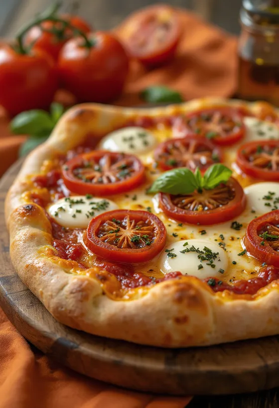 Frissen sült aszalt paradicsomos pizza