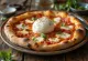 Pizza alla Burrata friss burrata sajttal és bazsalikommal