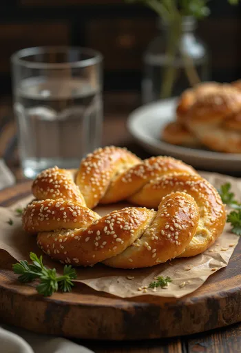 Klasszikus simit frissen sült, ropogós, szezámmagos tésztakörökkel
