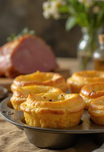 Yorkshire pudding rozmaringgal, tálalva frissen