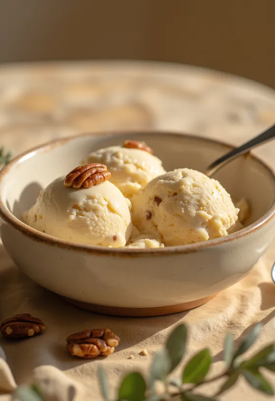 Butter Pecan Ice Cream tálalva