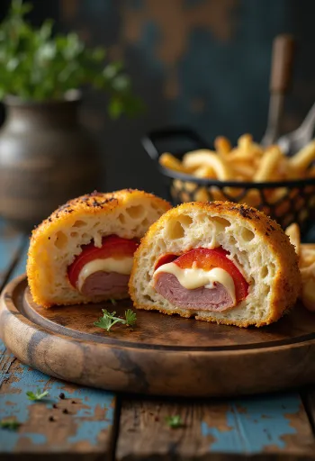Cachopo paprikával és sajttal, gazdag ízekkel és ropogós bundával tálalva