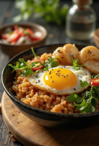Chilis Sundae, japán étel pirított chilit, tojást és salátát tartalmaz
