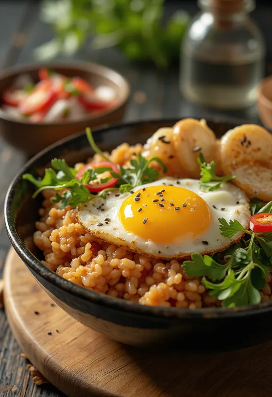Chilis Sundae, japán étel pirított chilit, tojást és salátát tartalmaz