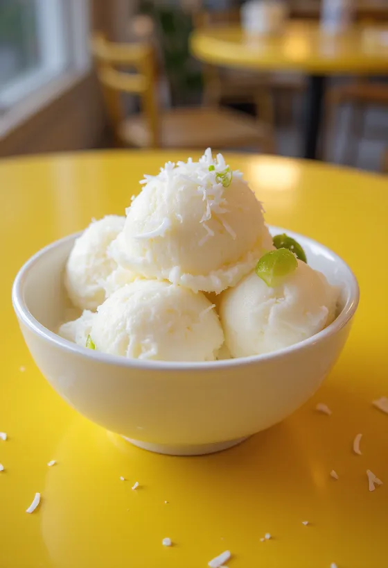 Coconut Sorbet tálalva