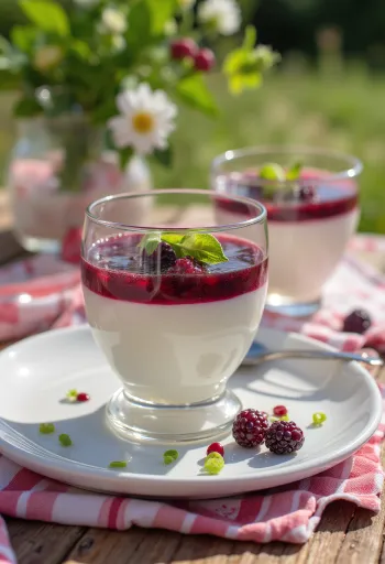Egreses panna cotta tálalva
