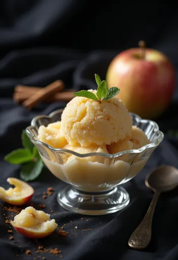 Fahéjas alma sorbet házi készítésű frissítő desszert