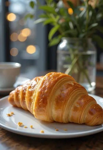 Frissen sült francia croissant