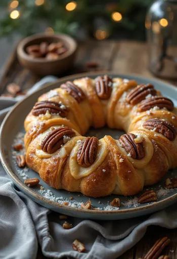 Kringle pekándiós töltelékkel, szép aranybarnára sütve