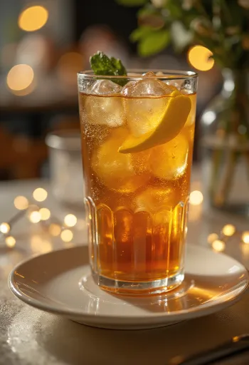 Long Island Iced Tea koktél citromszelettel díszítve