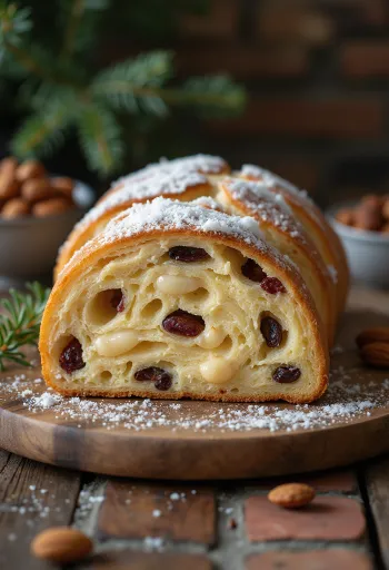 Mandulás Stollen tálalva