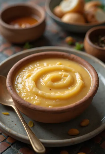 Mishti doi karamellizált cukorral tálalva