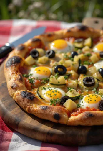 Pizza alla Caponata sült zöldségekkel és mozzarellával