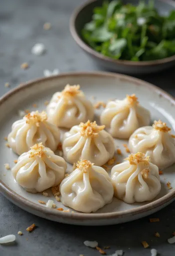 Vietnámi rizslisztből készült dumpling áttetsző, puha tésztával