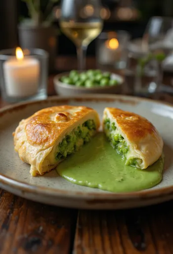 Borsópürés calzone tálalva