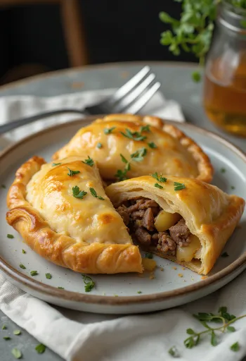 Gluténmentes Cornish pasty frissen sütve, aranybarna tésztával