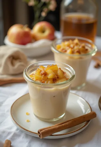 Fahéjas-almás panna cotta pohárban