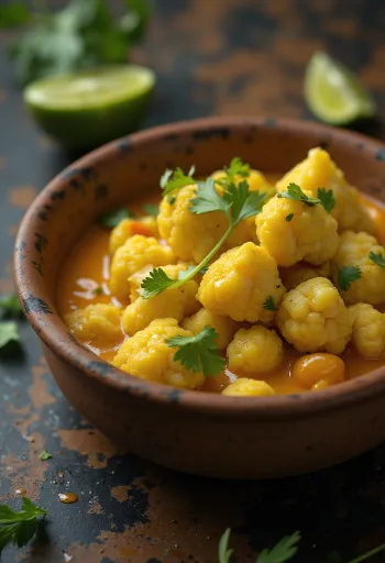 Karfiolos curry lime-mal