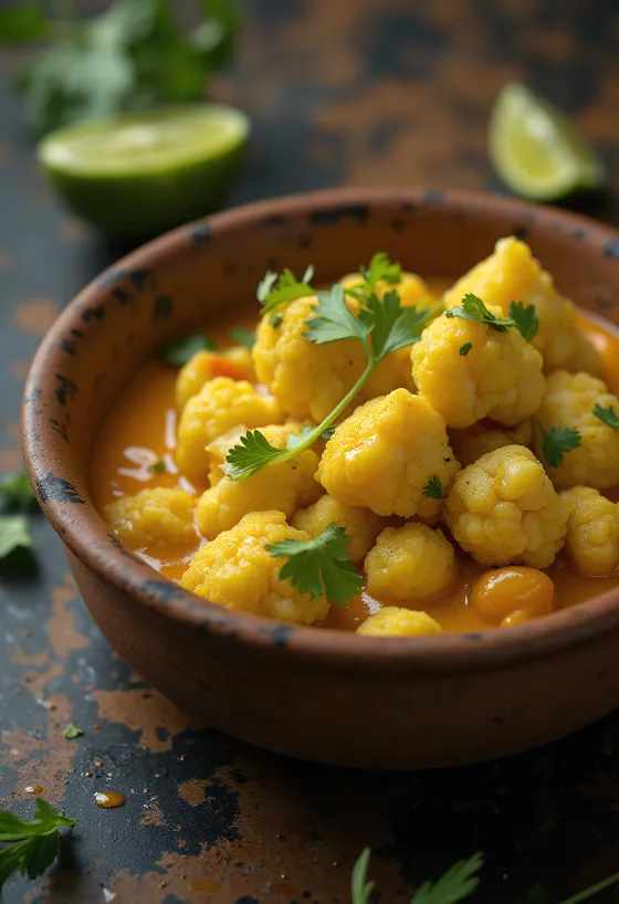 Karfiolos curry lime-mal