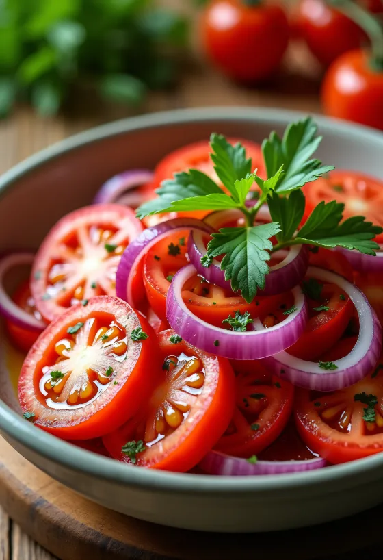Keto paradicsomsaláta hagymával