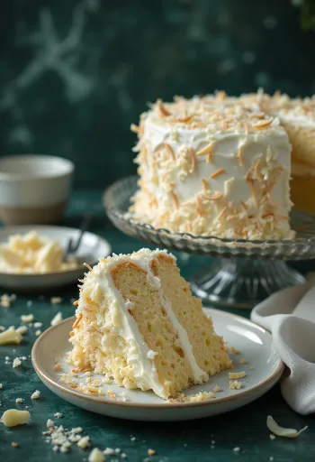 Kókuszkrémes torta gazdag kókuszreszelékkel
