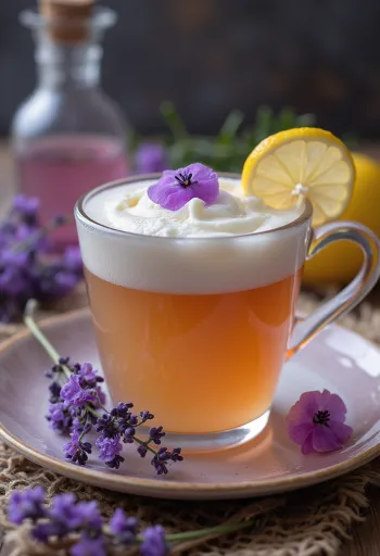 Levendulás cider pohárban tálalva