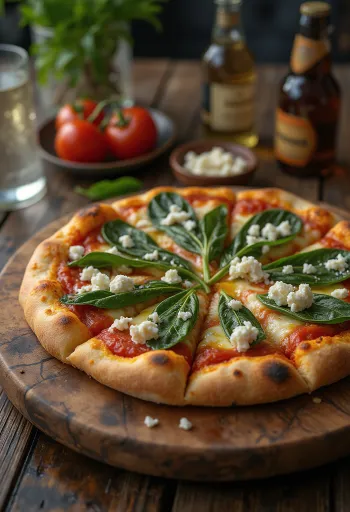 Pizza ai Caprini kecskesajttal és spenóttal