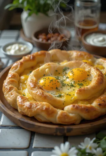 Grillezett padlizsános burek tálalva