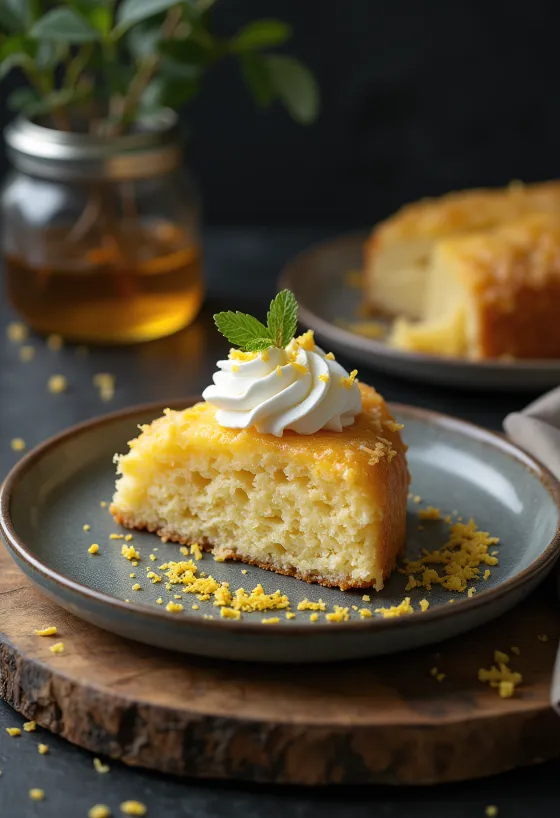 Kókuszlisztes torta friss gyümölcsökkel díszítve