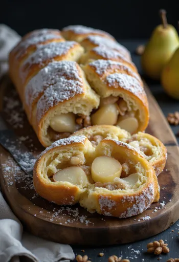Körtés Stollen szeletek tálalva