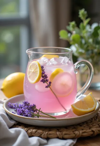 Levendulás limonádé pohárban tálalva