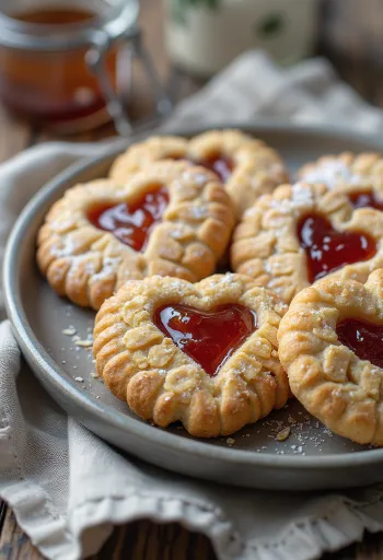 Mézes-zabpelyhes linzer tálalva