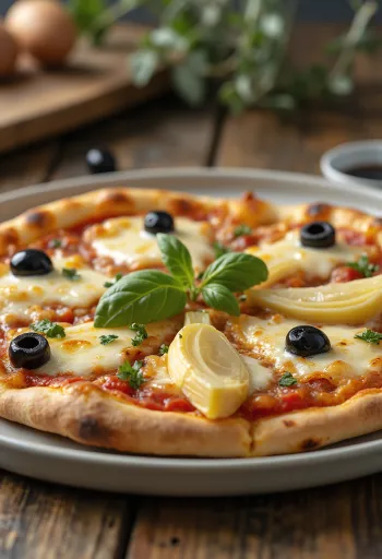 Pizza ai Carciofi e Olive articsókával és olívabogyóval